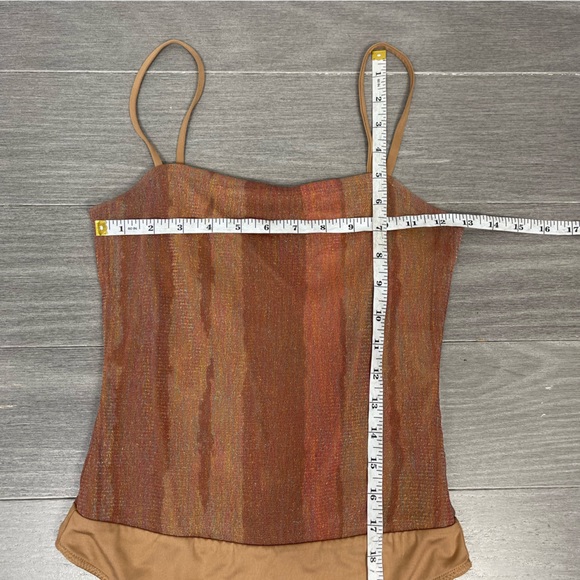 Majorelle Vincent Mesh Sparkle Bodysuit S Brown Metallic Summer Fall Revolve - Picture 12 of 15